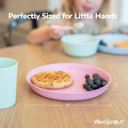 WeeSprout Bamboo Plates, Kid-Sized Dinnerware, Dishwasher Safe Melamine Dishware - Image 2
