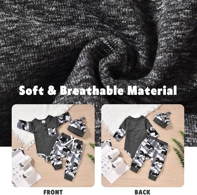 Aalizzwell Newborn Infant Baby Boys Fall Winter Outfit - Image 4