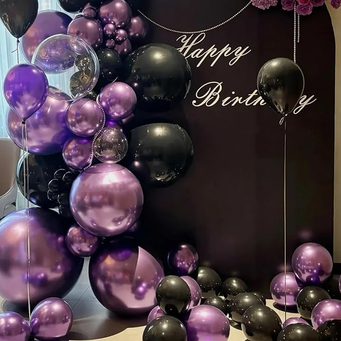 90pack Metallic Purple Balloons Different Size 18/12/10/5 Inch Metallic Purple - Image 4