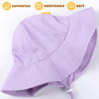 HONGTEYA Baby Sun Hat Toddler Girl Beach Hat Adjustable Outdoor Summer Hat UPF - Image 6