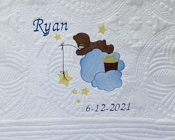 Personalized Baby Blanket Baby Quilt Monogrammed Blankets - Image 2