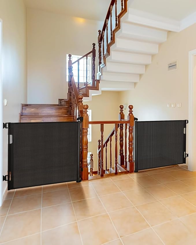 Retractable Baby Gate for Doorways and Stairs, Mesh Safety Gate for Pet - Image 2