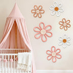 6Pcs Boho Nursery Decor, Daisy Flower Woven Macrame Wall Hanging 3 Sizes - Image 4