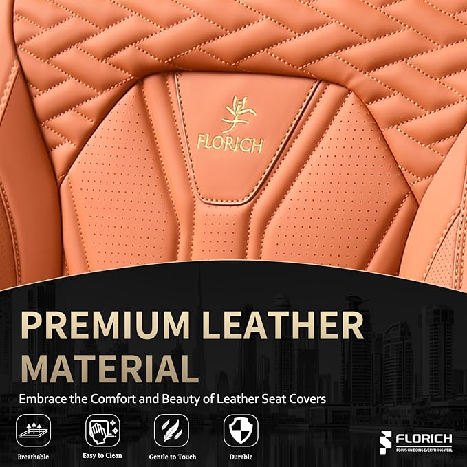FLORICH Car Seat Covers Full Set, Leather Seat Covers - Image 7