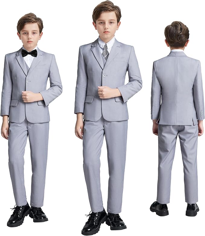 JPF Boy's Formal Suit Set Slim Fit Kids Tuxedo Suits - Image 6