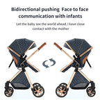2 in 1 Baby Stroller with Bassinet Mode, Reversible Infant Pram, One-Click - Image 3