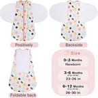Newborn Sleep Sack Baby Swaddle, 0-3 Months, 3-Way Adjustable Wearable Blanket - Image 5