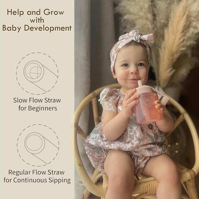 Moonkie Baby Straw Cup | Silicone Toddler Sippy Training Cup - Image 4