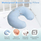 LAT Waterproof Nursing Pillow for Breastfeeding, Waterproof Removable Cover - Image 4