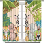 Animals Curtains Colorful Forest Cartoon Cute Zebra Tiger Elephant - Image 8