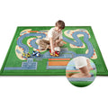 1.3" Thick Educational Baby Floor Play Mat 79x158, Basic Padded Memory Foam by PaPaMat