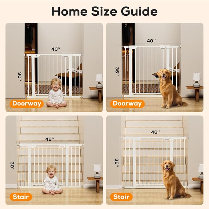 29.5-40.6" Baby Gate for Stairs, Baby Safety Essentials, Auto Close Gate for - Image 9