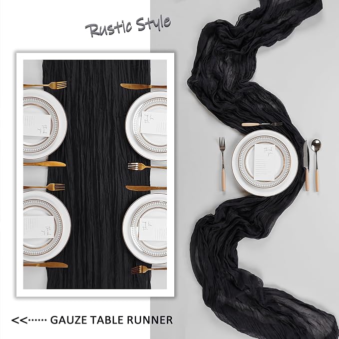 12 Pack Black Halloween Table Runner Cheesecloth 10Ft Gauze Cheese Cloth Table - Image 6