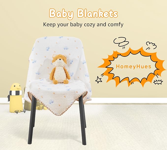 Baby Blanket Double Layer Cotton 40 x 40 Soft Receiving Blanket - Image 4