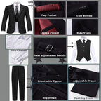 Boys Suit Set Slim Fit Kids Formal Suits Toddler Tuxedo Wedding Prom Classic - Image 4