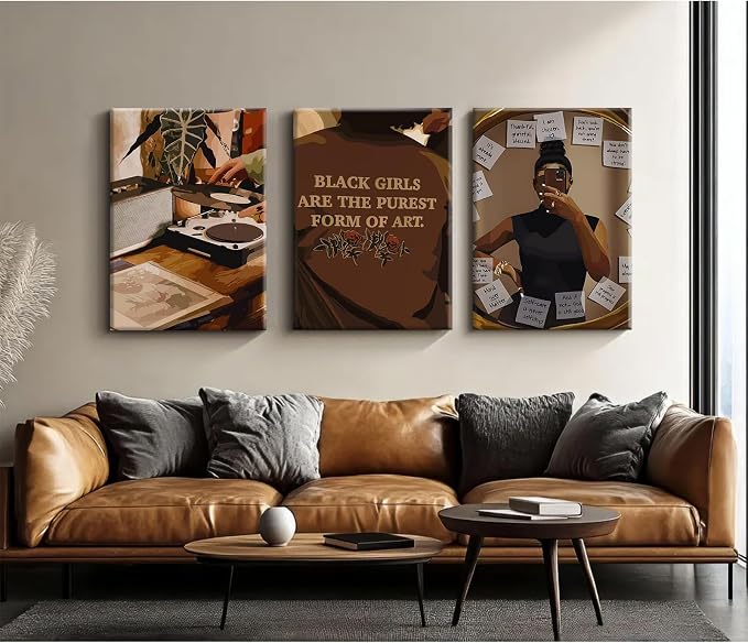 Black Girl Wall Art African American Woman Canvas Wall Decor Black Women - Image 4
