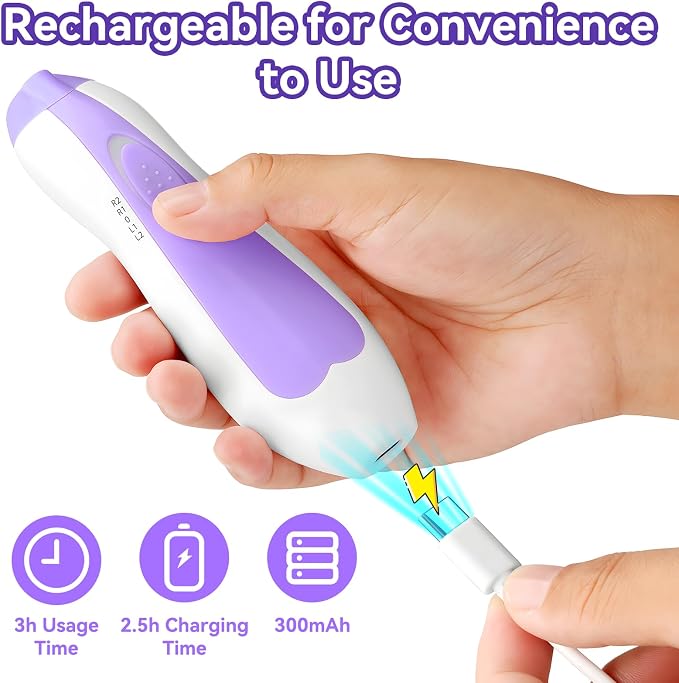 Baby Nail Trimmer Electric, 6 in 1 Rechargeable Baby Nail Clippers Manicure Set - Image 2