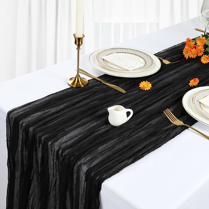 6 Pack Black Halloween Table Runner Cheesecloth 10Ft Gauze Cheese Cloth Table - Image 4