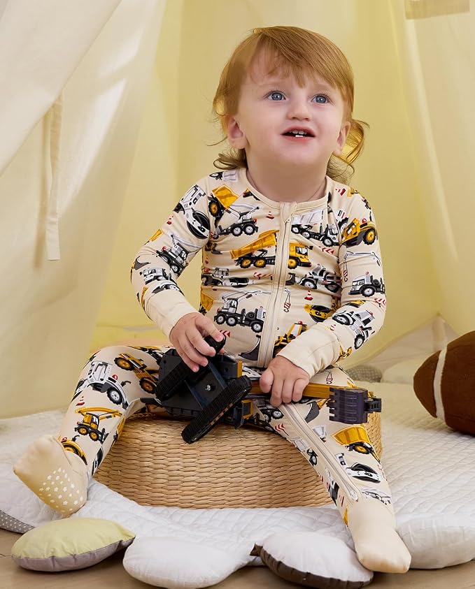 Bamboo Viscose Baby Convertible Footie Pajama, Zipper Pajamas - Image 8