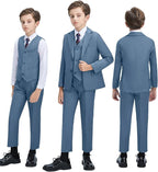 Boys' 3 Piece Suit Set with Suit Jacket, Formal Tuxedos Slim Fit Ring Bearer - Image 4