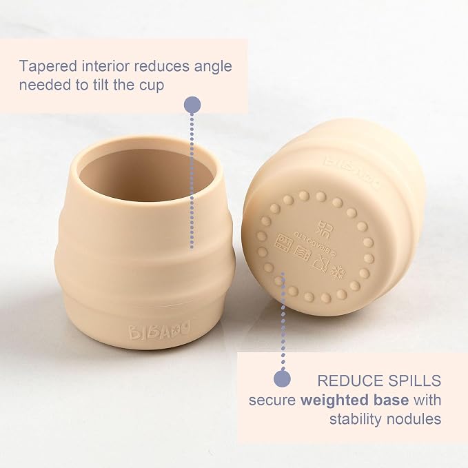 BIBaDO - Sippit Silicone Baby Cup, Fawn - Open Training Silicone Cups - Soft - Image 5