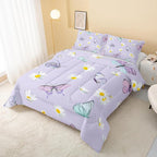 QOOMO Butterfly Comforter Set for Kids Teens Girls Women, Daisy Kids Bedding - Image 3