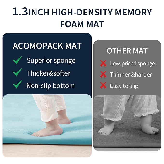 ACOMOPACK Baby Play Mat for Floor 1.3" Thick Memory Foam Play Mat 79"×157 Tummy - Image 4