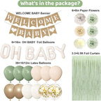 Ouddy Party Sage Green Baby Shower Decorations - Image 3