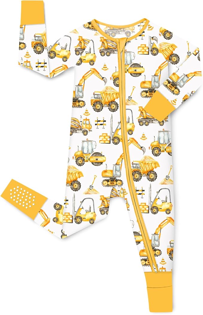 Bamboo Viscose Baby Convertible Footie Pajama, Zipper Pajamas by BabeeReshinee