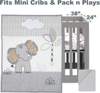 Lambs & Ivy Jungle Safari Elephant 3-Piece Mini Crib Bedding Set - Image 2