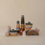 mushie Stackable Bath Boats Toy | Floating Bathtub Toys - Image 7
