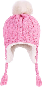 LANGZHEN Toddler Kids Infant Winter Hat, Earflap Knit Warm Cap Fleece Lined - Image 2