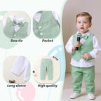 YOUNGER TREE Toddler Boy Clothes Suit Gentleman Wedding Outfits Baby Formal - Image 3