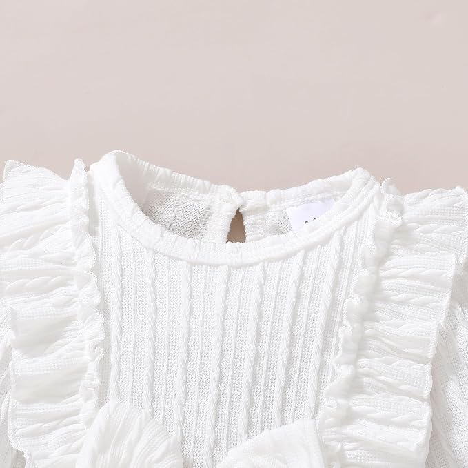 Happy Town Baby Girl Romper Infant Fall Winter Clothes Ruffle Sweater Long - Image 6