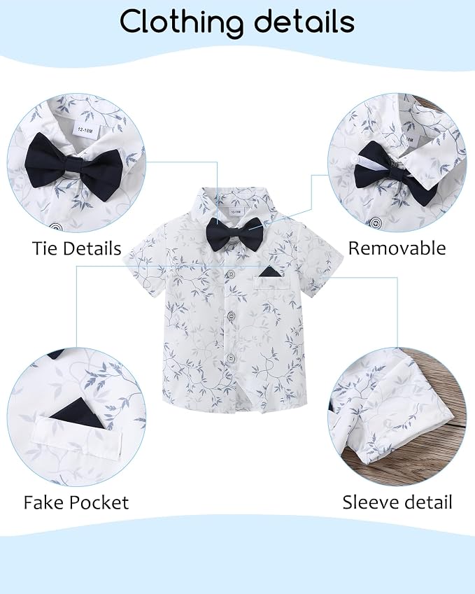 nilikastta Toddler Boy Outfit Boy Suit Boy Dress Shirt - Image 4