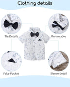 nilikastta Toddler Boy Outfit Boy Suit Boy Dress Shirt - Image 4