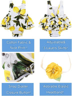 Baby Girl's Floral Print Ruffles Romper Summer Clothes - Image 3