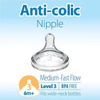 Dr. Brown's Anti-Colic Options+ Wide-Neck Sippy Bottle Starter Kit, - Image 8