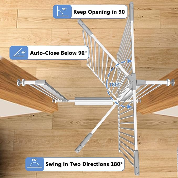 40.5" Extra Tall Baby Gate for Stairs, 29.6"-40.5" Extra Wide Dog Gate Indoor - Image 3
