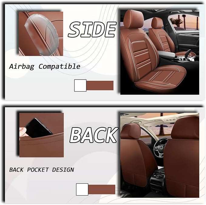 Seat Covers for Hyundai Car Santa fe 2001-2025 | 5-Seats Leather Seat Covers - Image 6