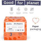 Pura Size 3 Eco-Friendly Diapers Totally Chlorine Free Hypoallergenic, Soft - Image 4