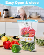 120 Pack Calendar Slider Quart Freezer Bags Reusable Food Storage Bags Slide - Image 4