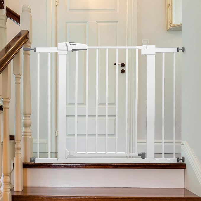 Babelio Metal Baby Gate, 29-43" Auto Close Easy Install Pet Gate PressGuard P7 by BABELIO