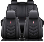 Leather Car Seat Covers Fit for LR LR4 2009-2016, 5 Seater Waterproof and by TENDER+GLOW