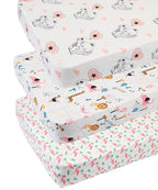 Pack n Play Sheet Stretchy Fitted Portable Mini Crib Sheets Set 3 Pack by Tontukatu