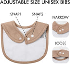 10 Pack Cotton Snap Bibs for Baby Boy Girl, Super Soft Drool Bibs for Teething - Image 5