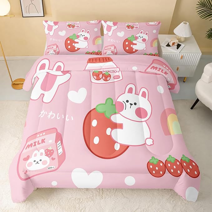 QOOMO Strawberry Rabbit Comforter Set - Image 2