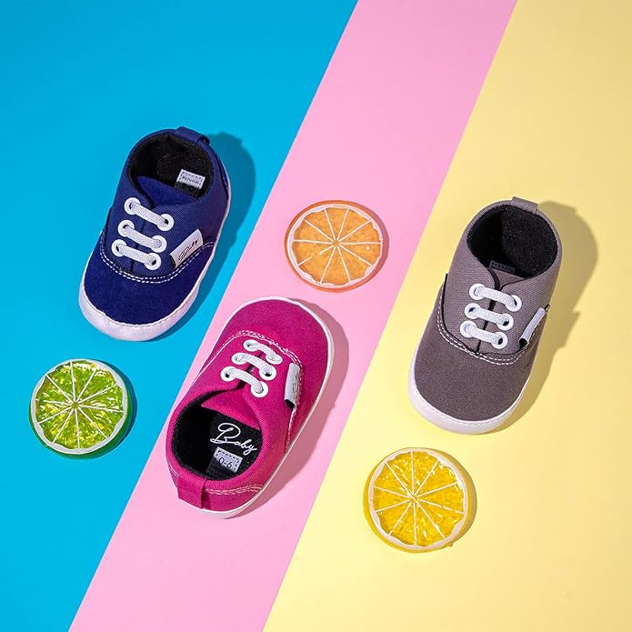 Morbido Infant Baby Boys Girls Canvas Sneaker Toddler Slip On Anti Skid Newborn - Image 2
