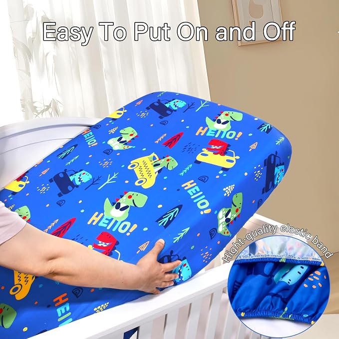 UOMNY Crib Sheet, Dinosaur Crib Sheets Baby Sheet - Image 3