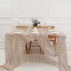 DOLOPL Rosy Brown Cheesecloth Table Runner 13.3ft Boho Gauze Cheese Cloth Table - Image 6